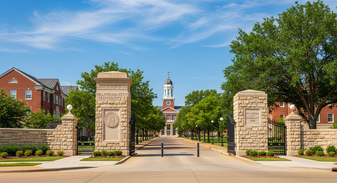 iconic campus entrance gate or sign