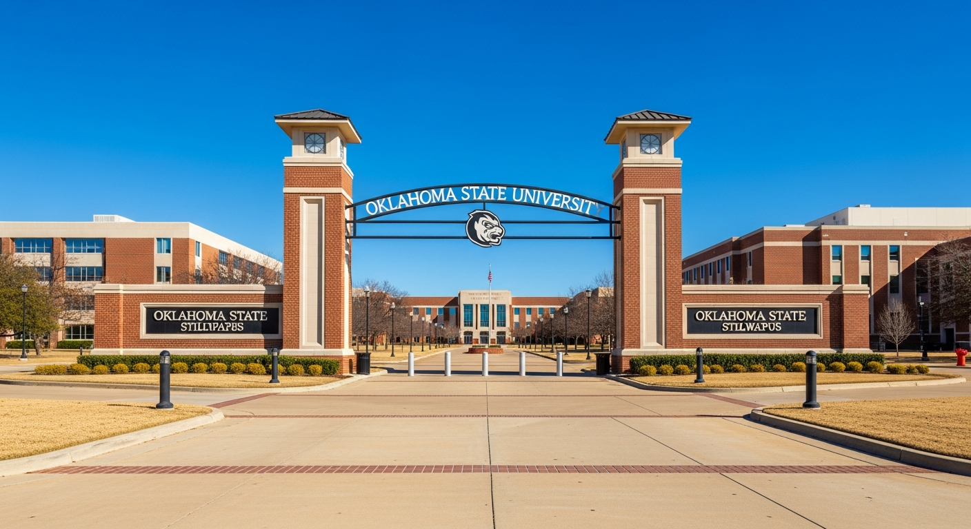 iconic campus entrance gate or sign
