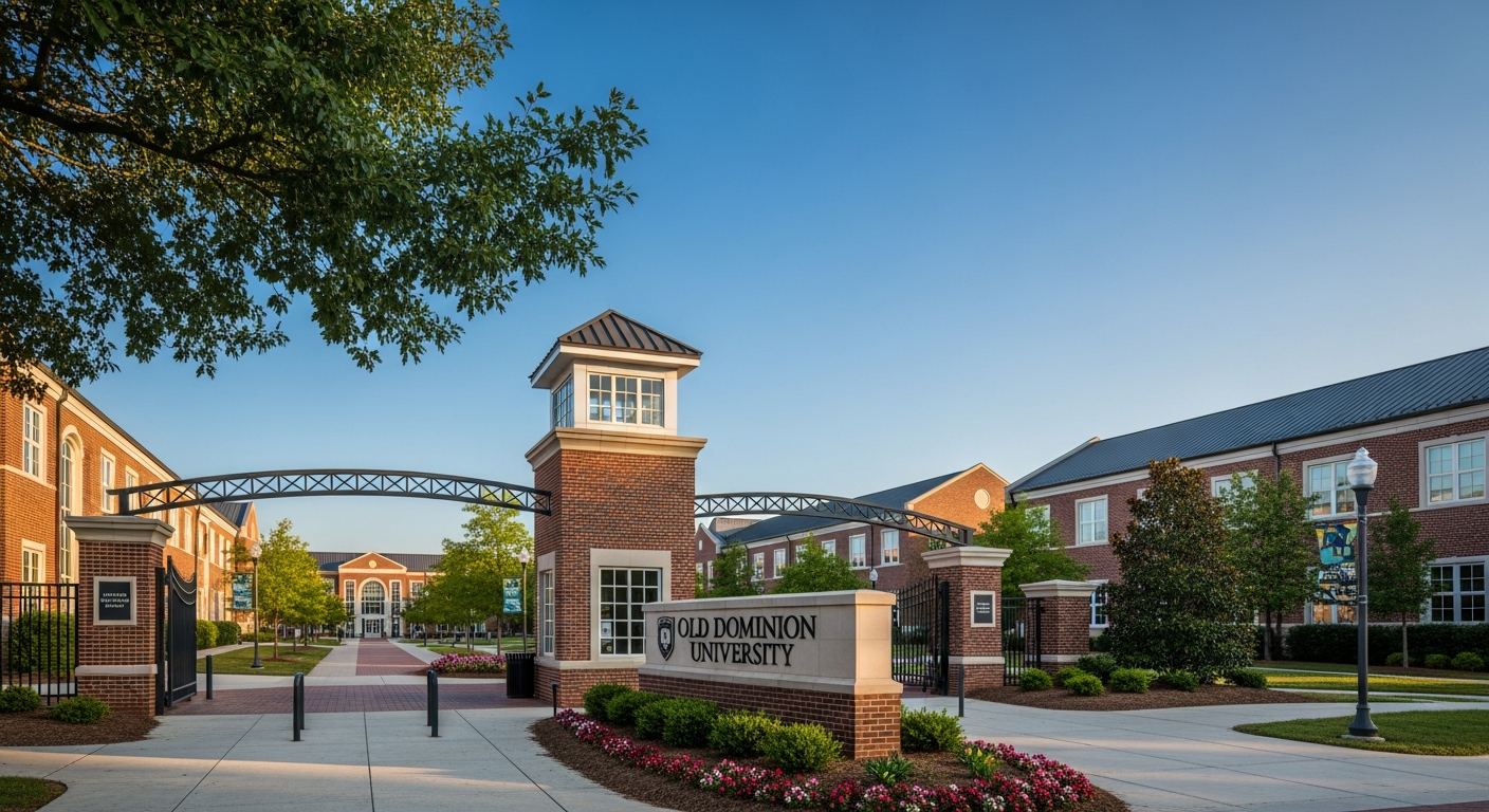iconic campus entrance gate or sign