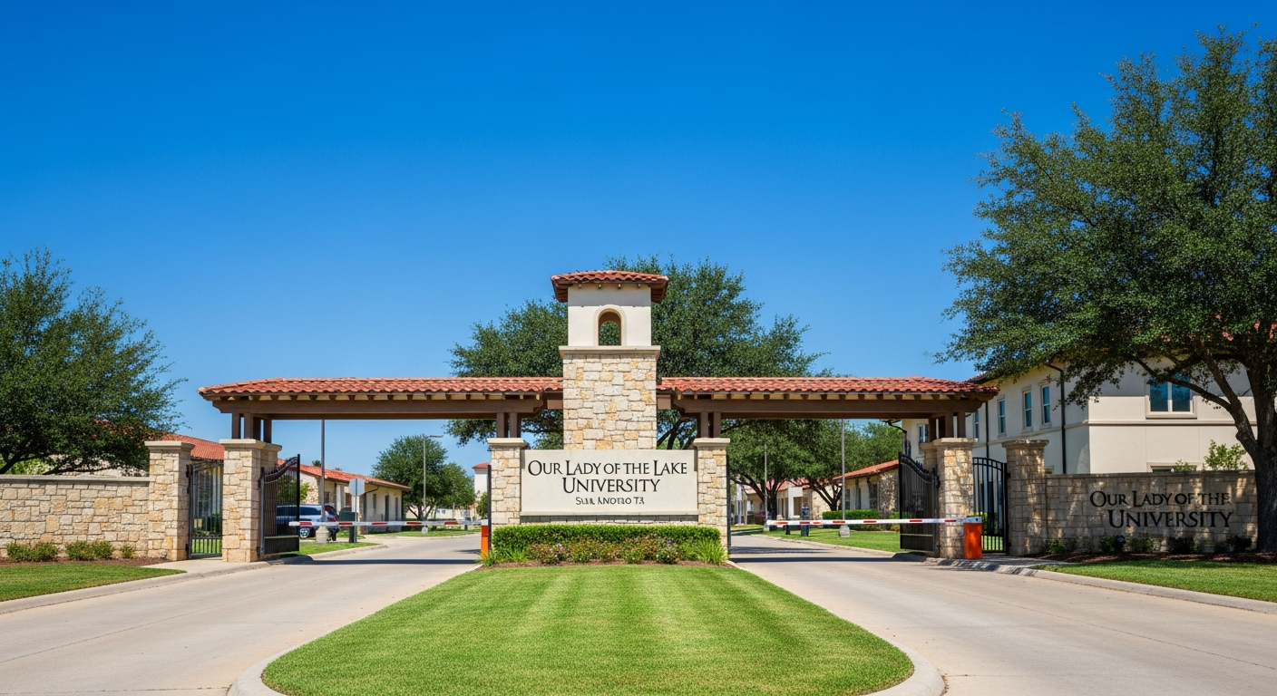 iconic campus entrance gate or sign