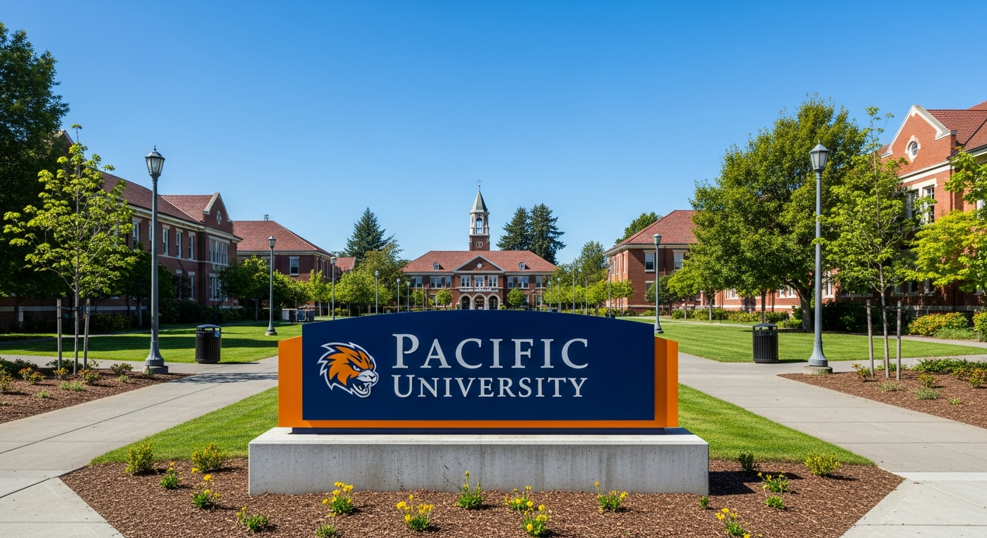 iconic campus entrance gate or sign