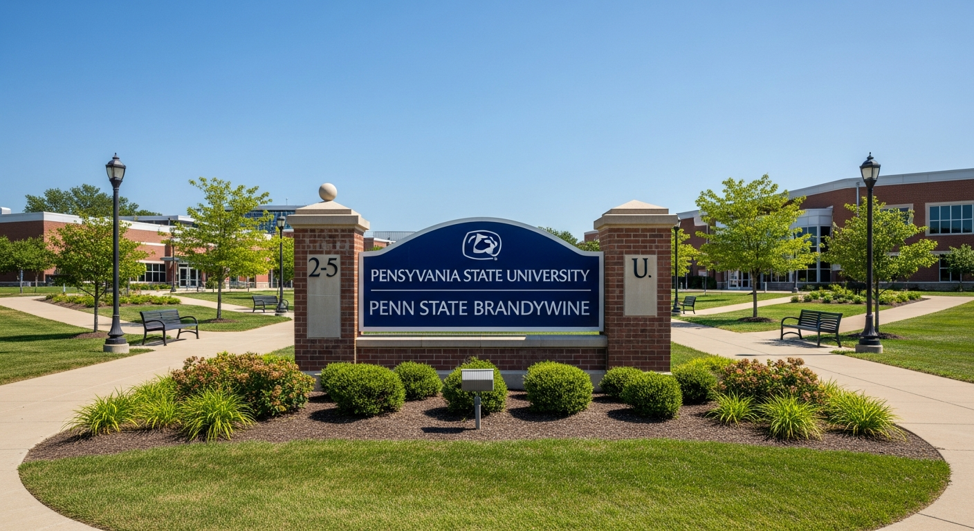 iconic campus entrance gate or sign