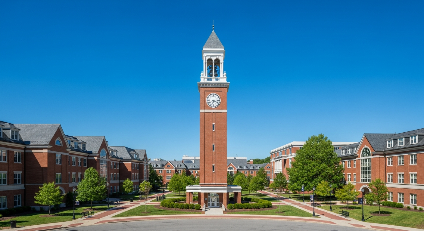 campus bell tower, clock tower, or landmark building