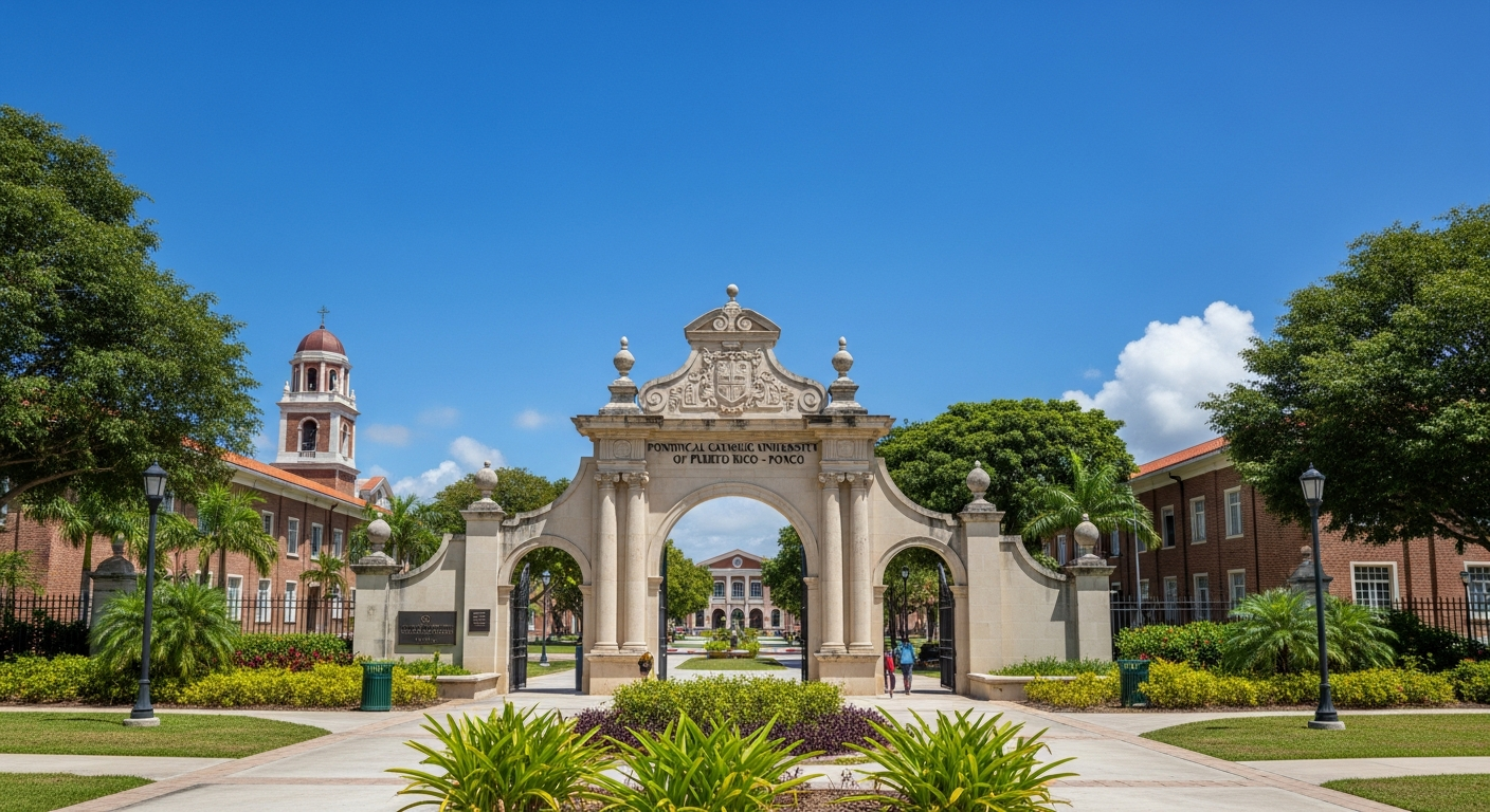 iconic campus entrance gate or sign