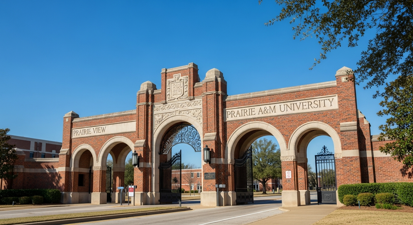 iconic campus entrance gate or sign