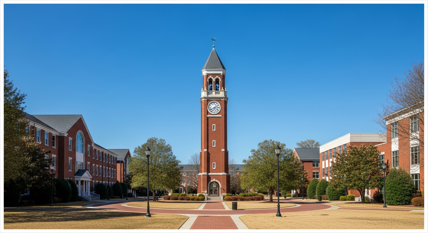 campus bell tower, clock tower, or landmark building