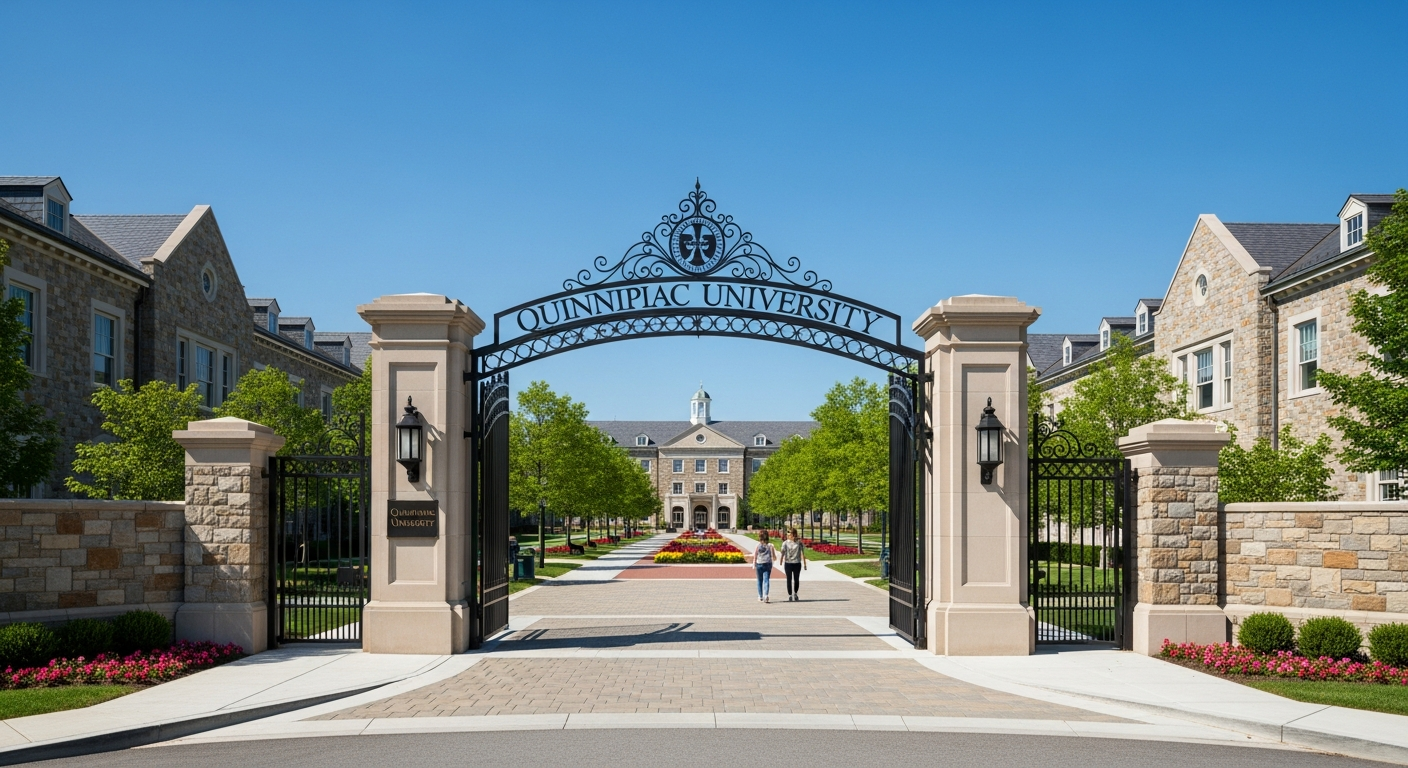 iconic campus entrance gate or sign