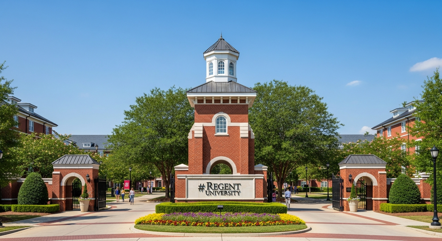 iconic campus entrance gate or sign