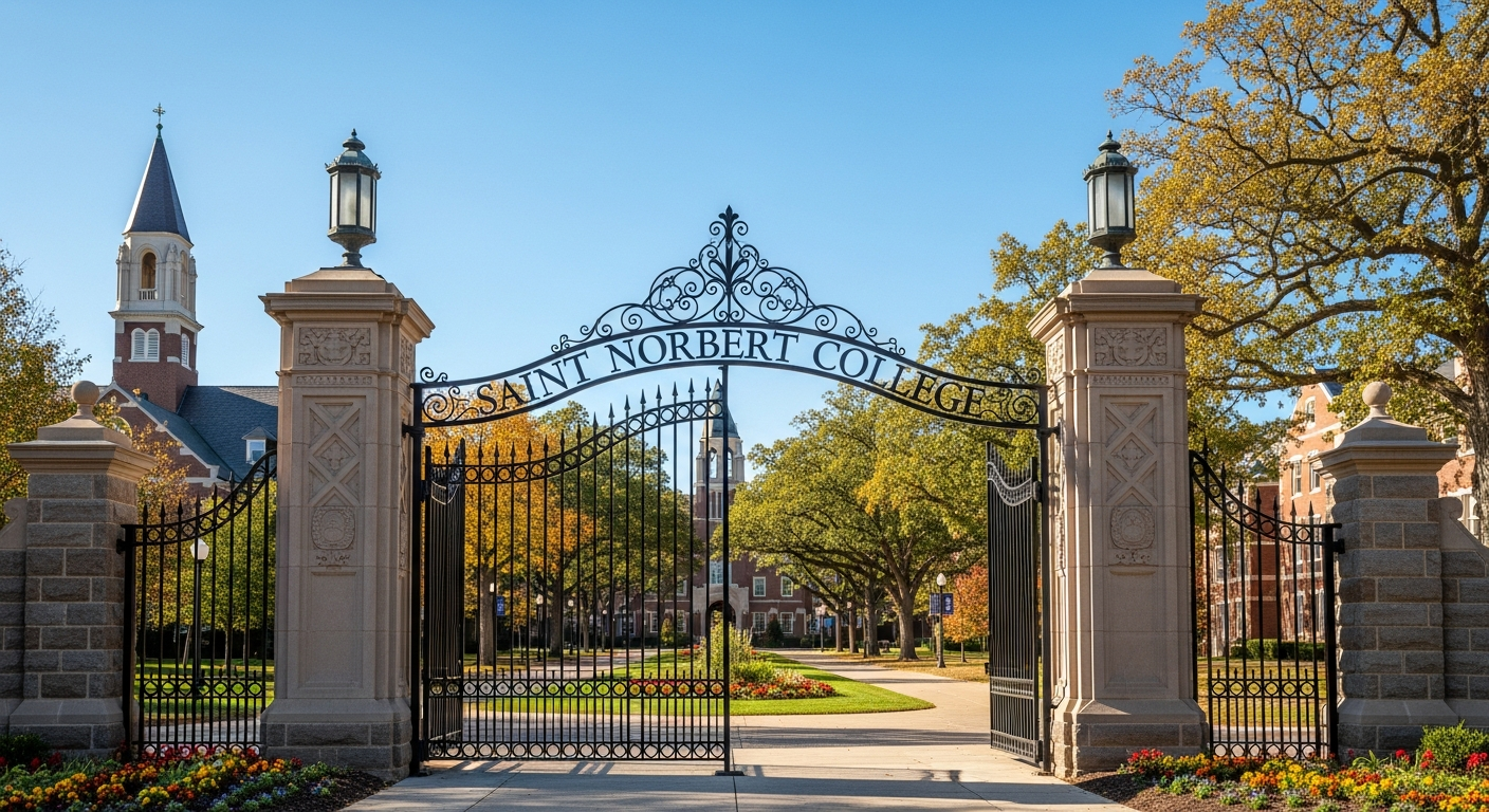 iconic campus entrance gate or sign