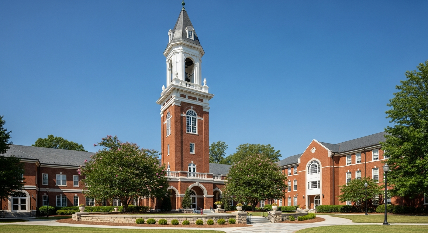 campus bell tower, clock tower, or landmark building
