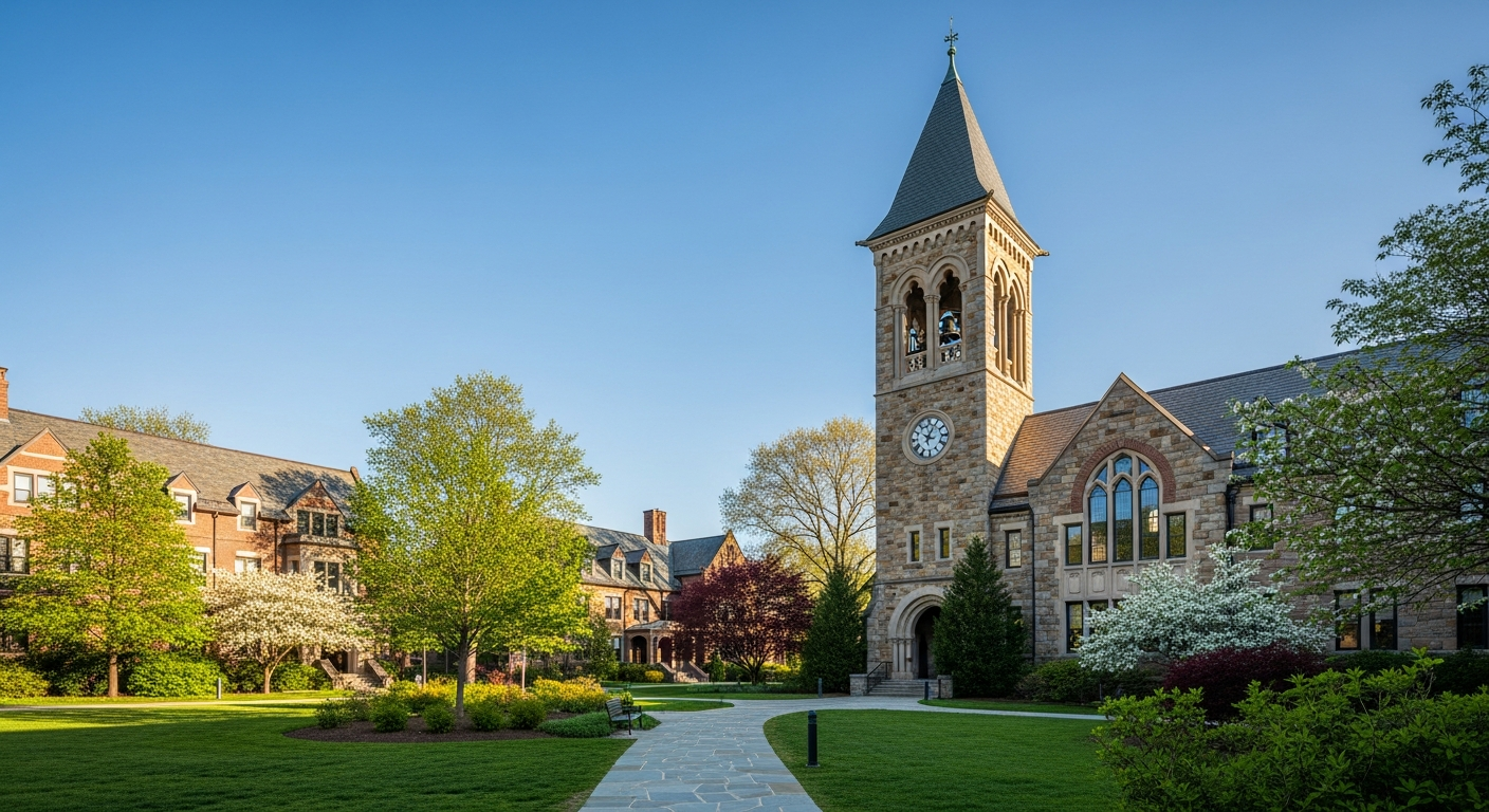 campus bell tower, clock tower, or landmark building