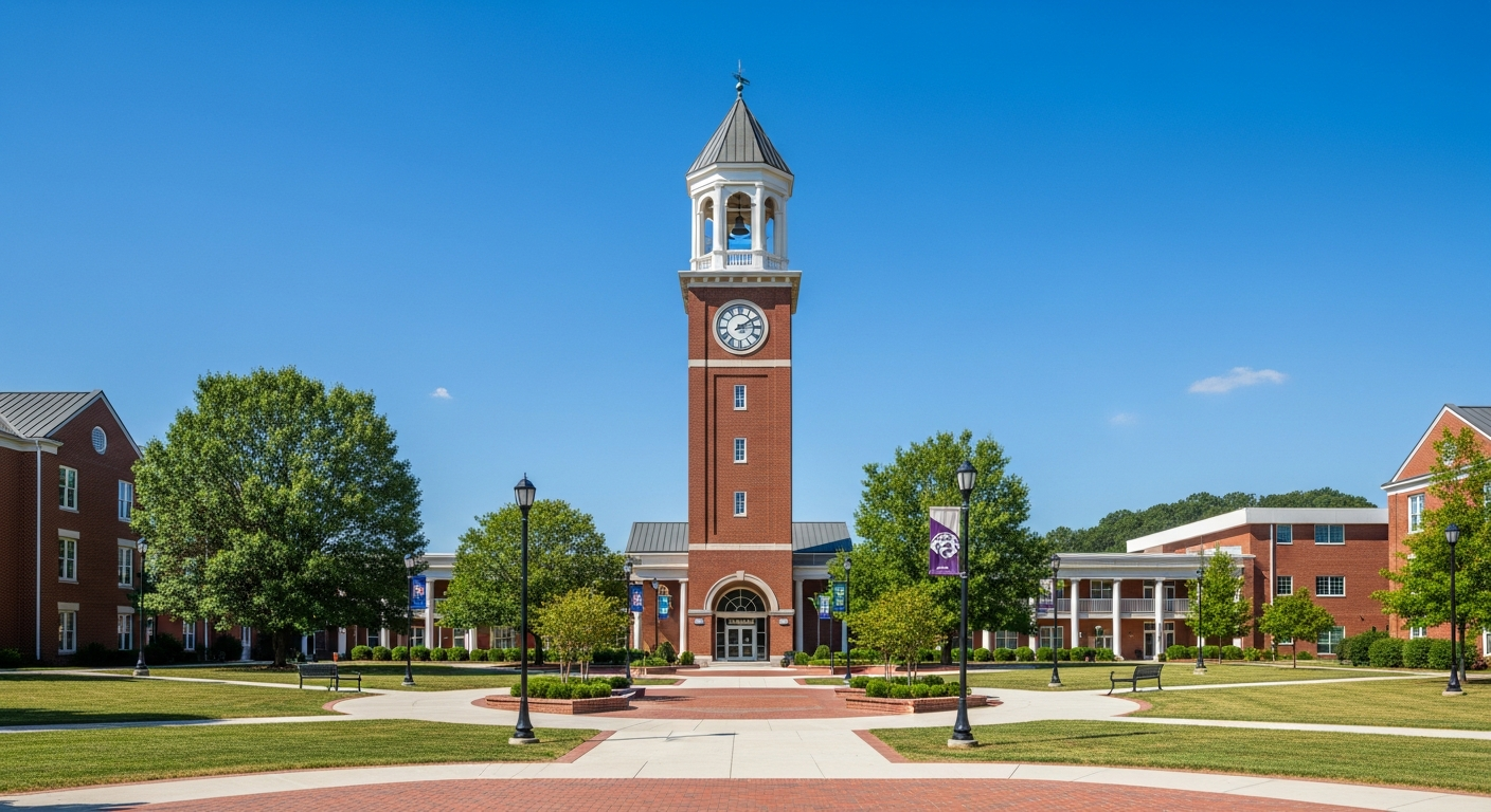 campus bell tower, clock tower, or landmark building