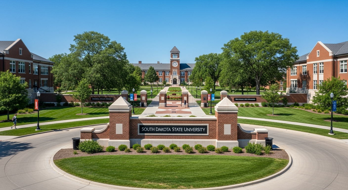 iconic campus entrance gate or sign