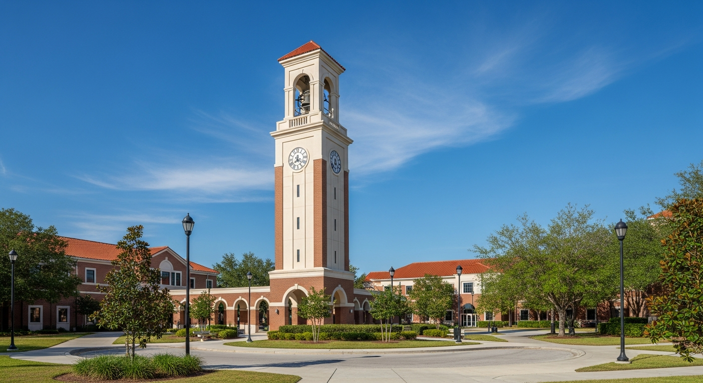 campus bell tower, clock tower, or landmark building