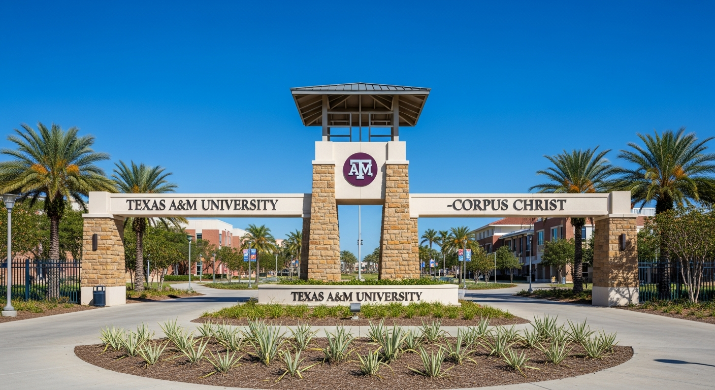 iconic campus entrance gate or sign