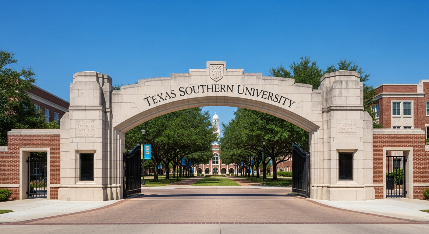 iconic campus entrance gate or sign