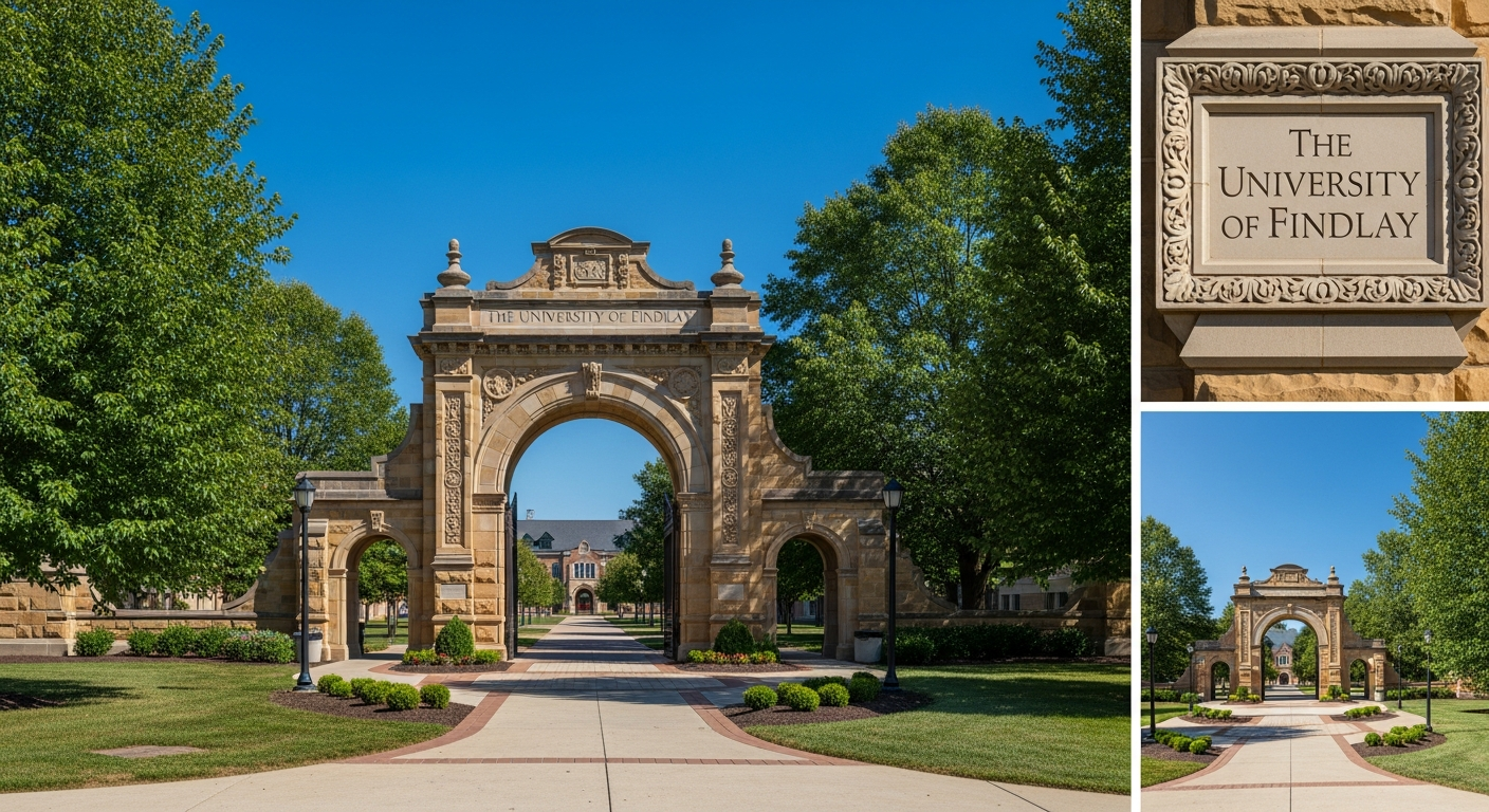 iconic campus entrance gate or sign