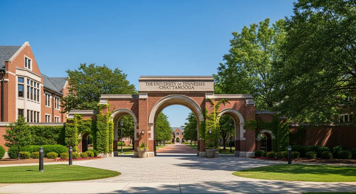 iconic campus entrance gate or sign
