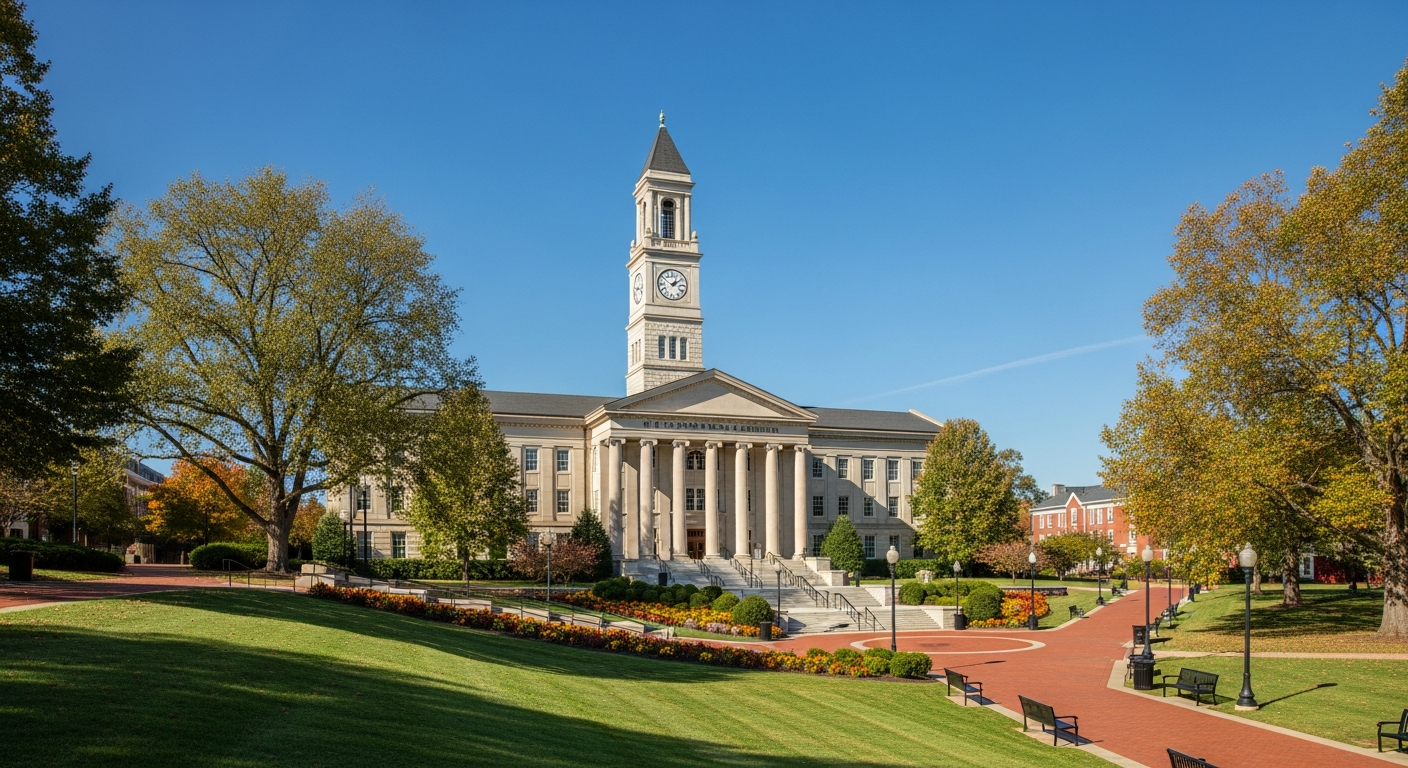 campus bell tower, clock tower, or landmark building