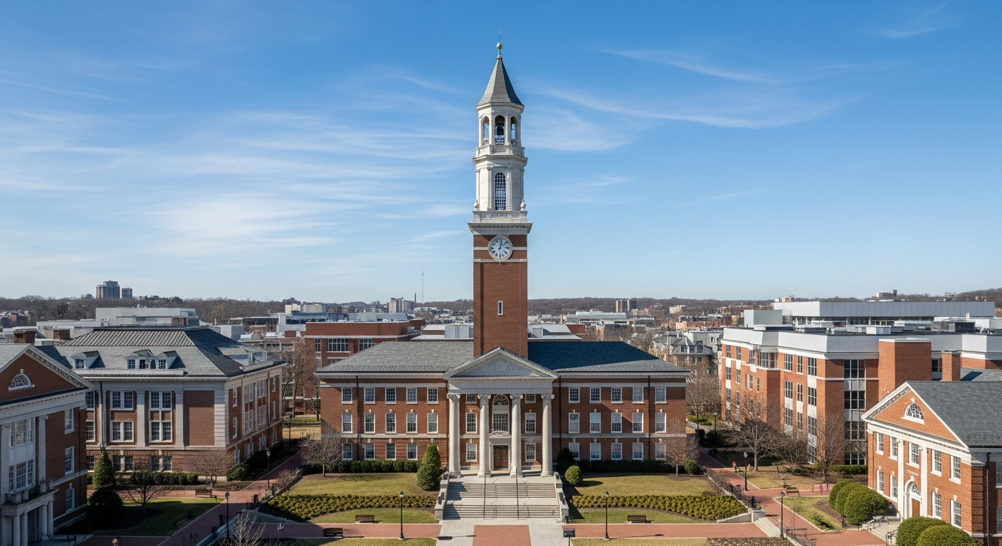 campus bell tower, clock tower, or landmark building