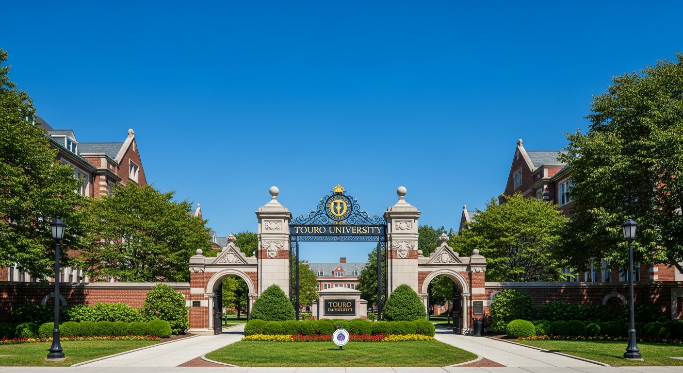 iconic campus entrance gate or sign