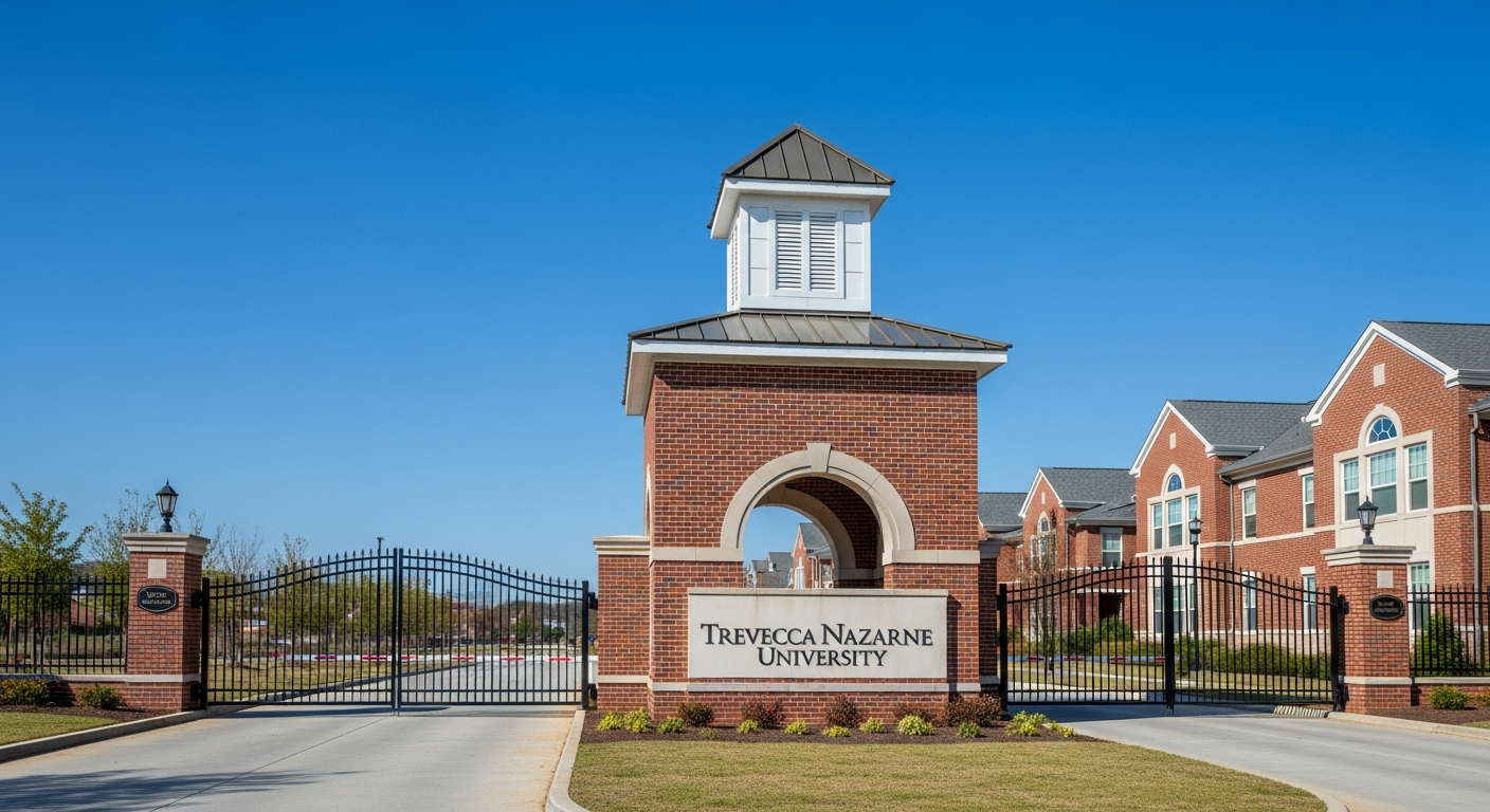 iconic campus entrance gate or sign