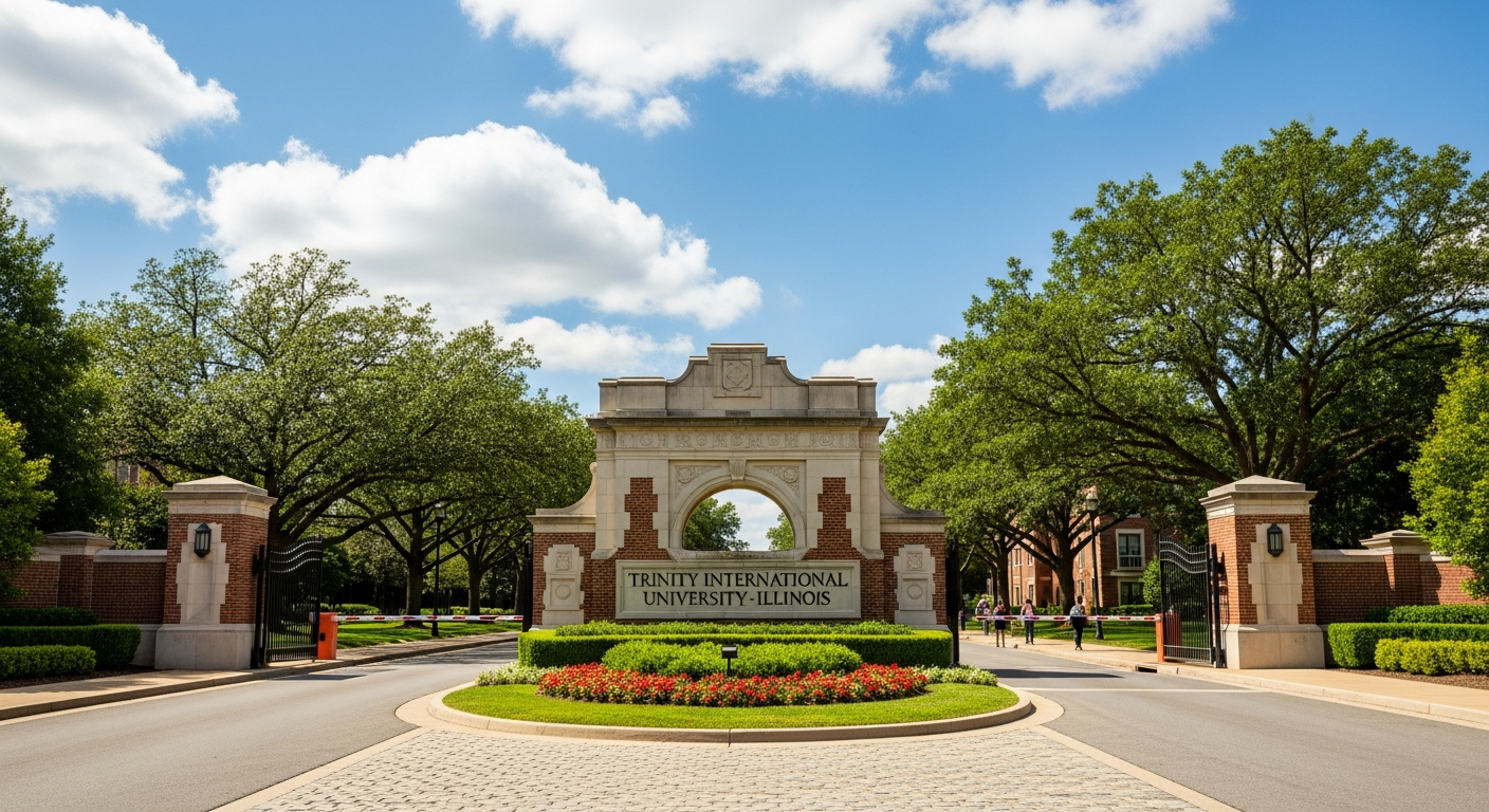 iconic campus entrance gate or sign