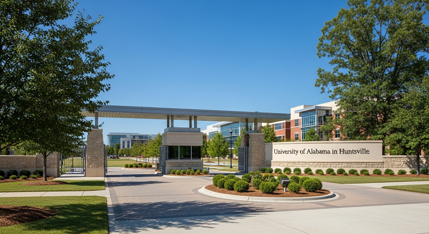 iconic campus entrance gate or sign