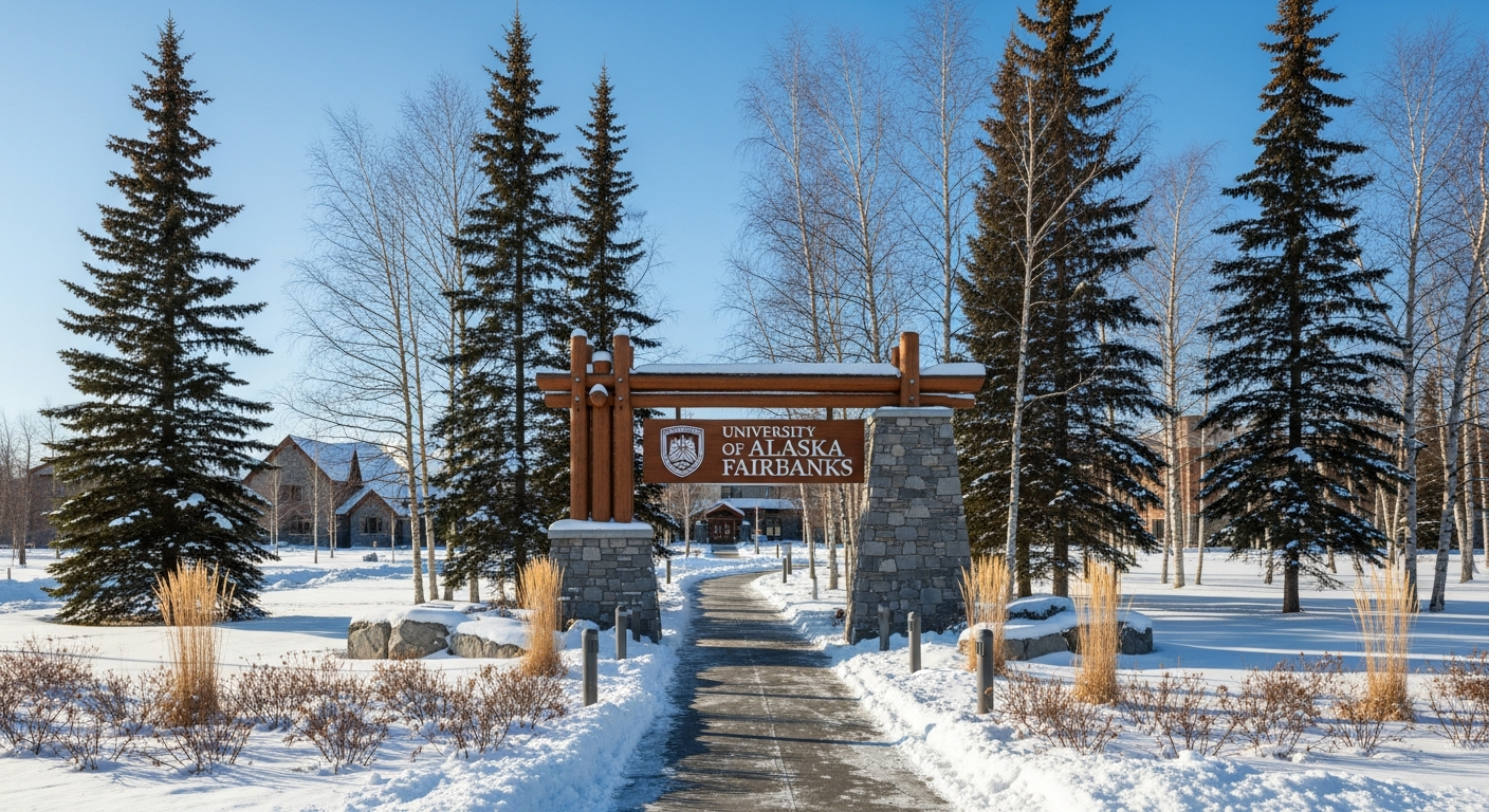 iconic campus entrance gate or sign