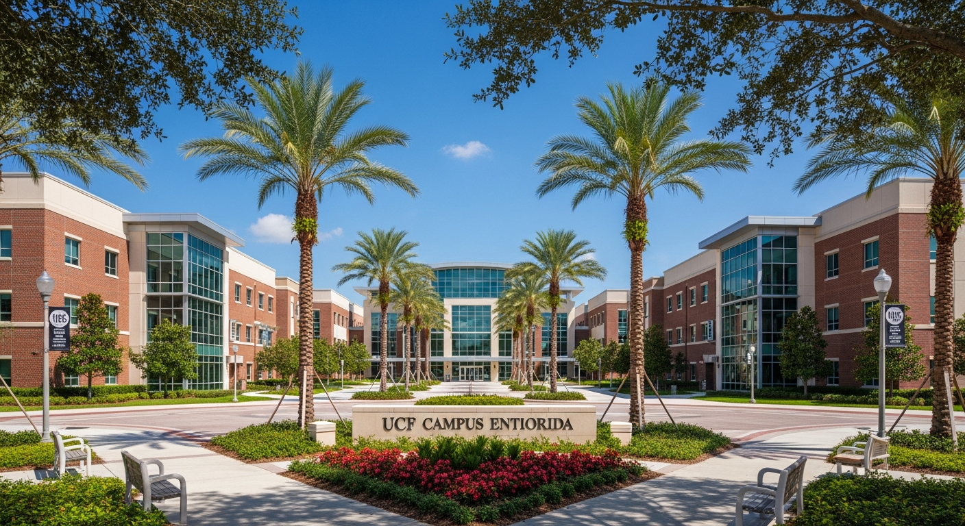 iconic campus entrance gate or sign