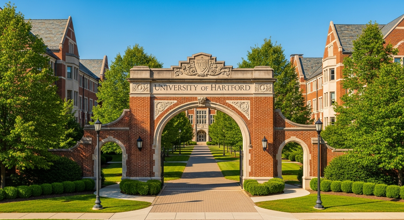 iconic campus entrance gate or sign