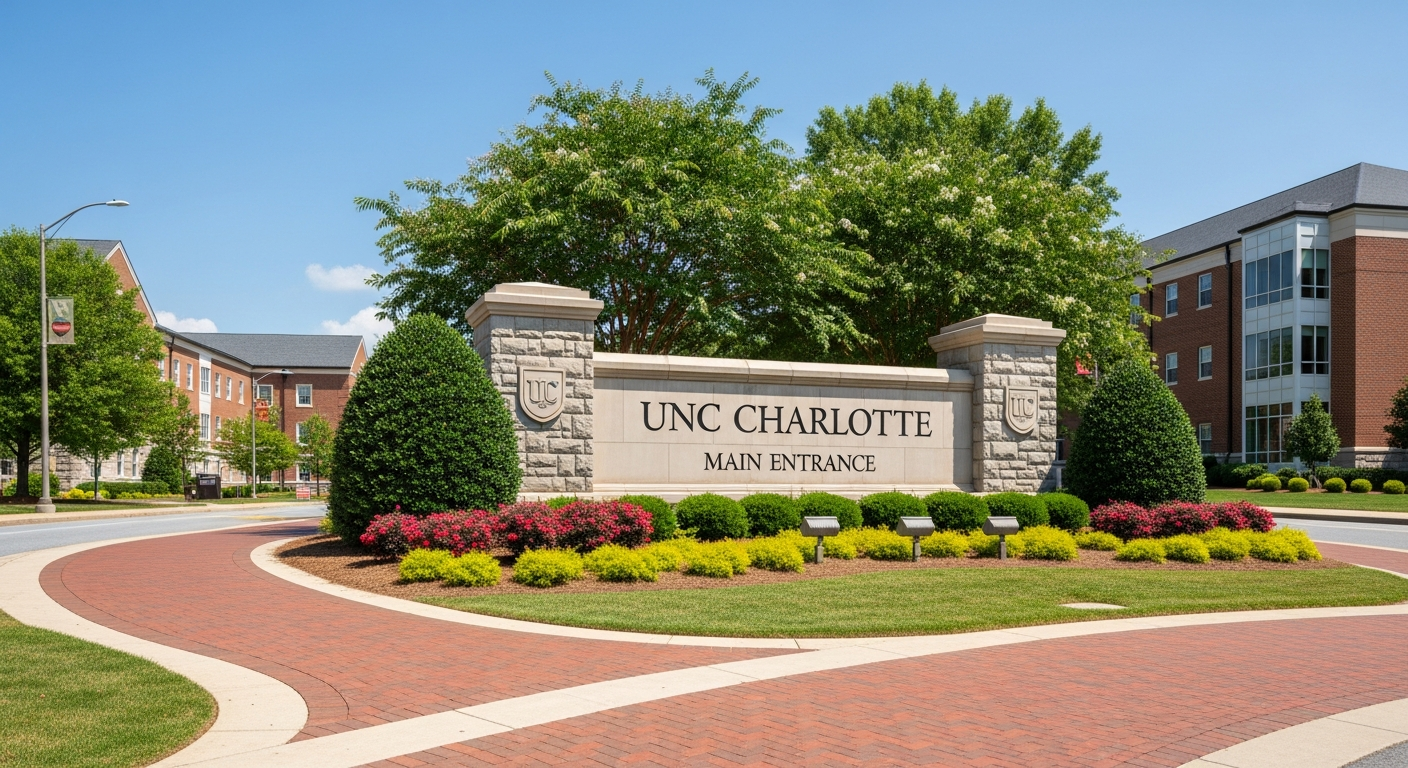 iconic campus entrance gate or sign