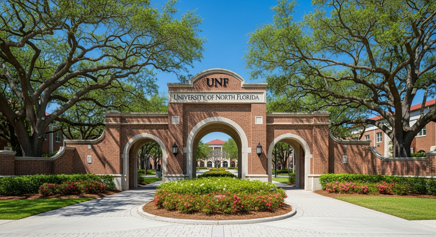 iconic campus entrance gate or sign
