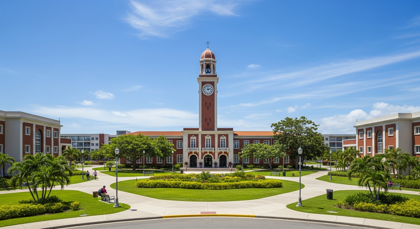 campus bell tower, clock tower, or landmark building