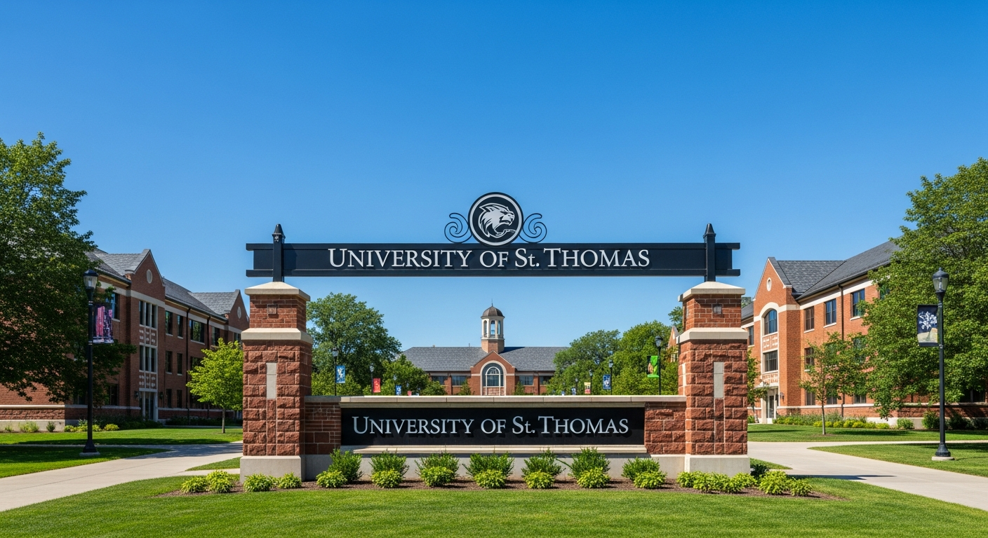 iconic campus entrance gate or sign