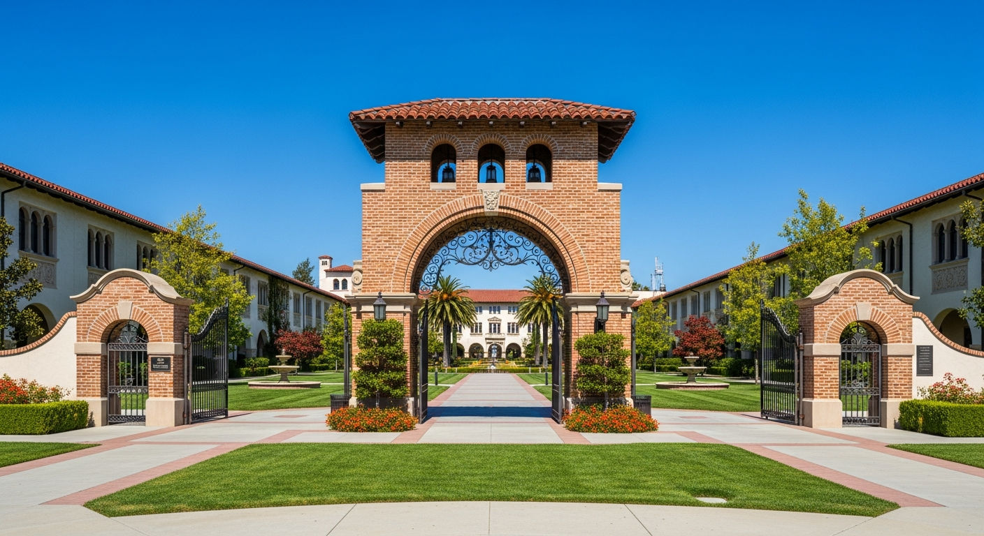 iconic campus entrance gate or sign