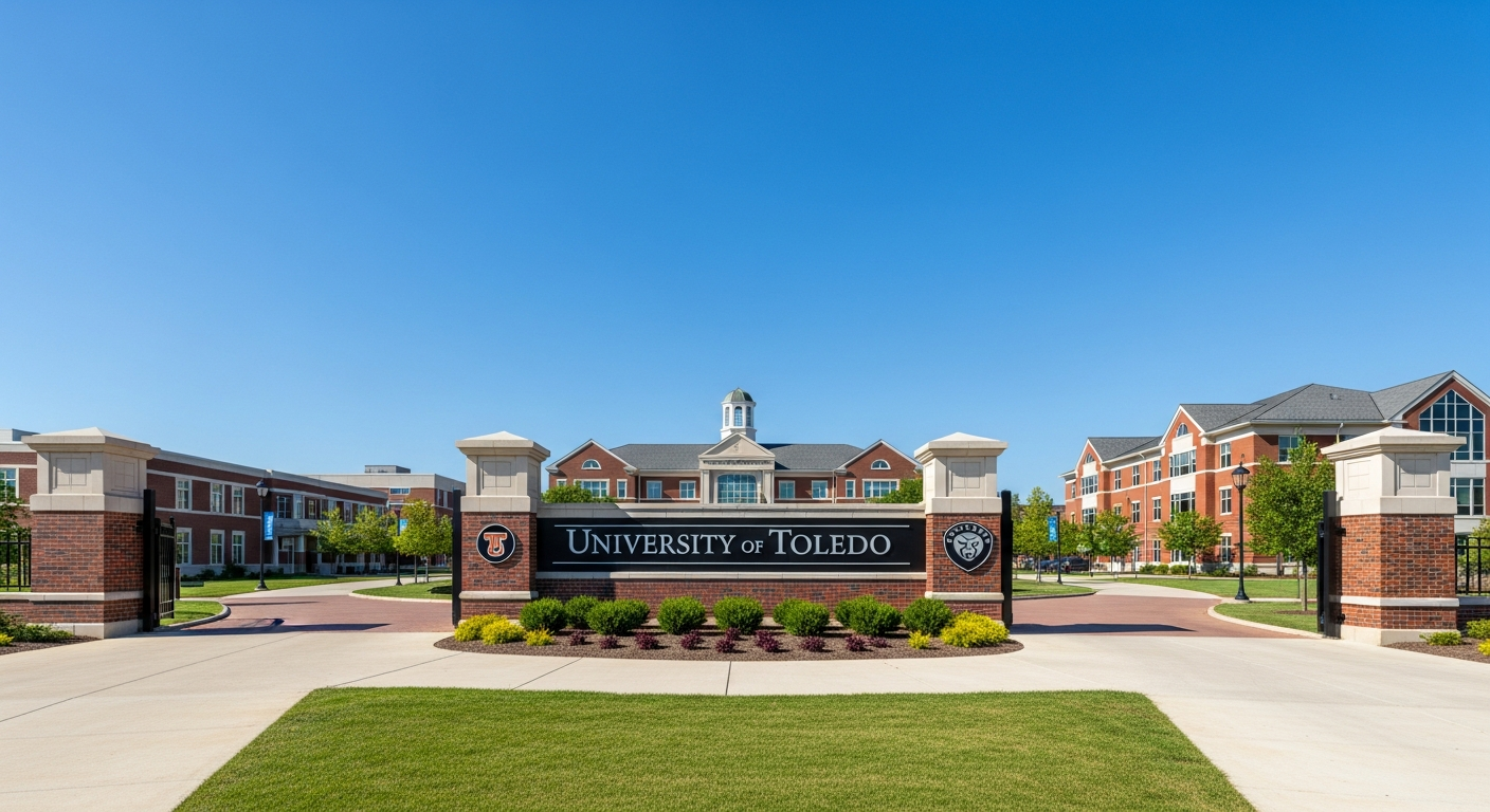 iconic campus entrance gate or sign