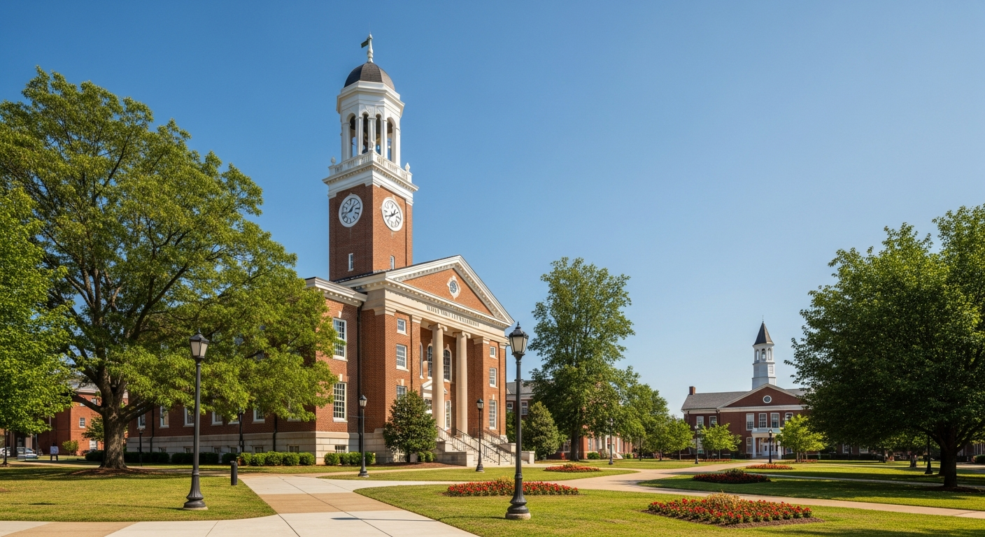 campus bell tower, clock tower, or landmark building