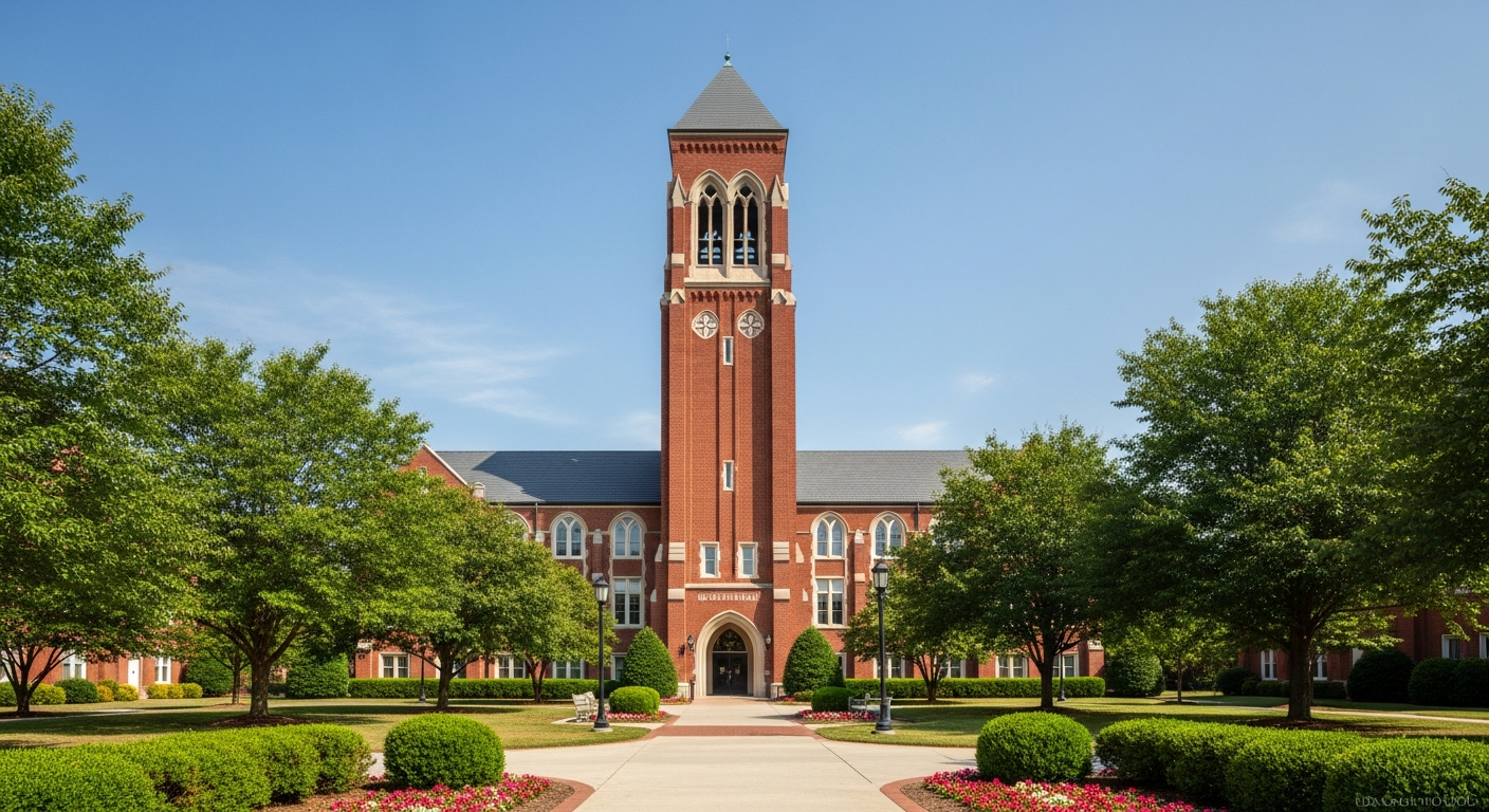 campus bell tower, clock tower, or landmark building