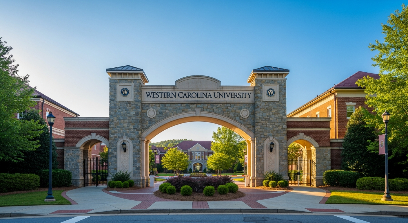 iconic campus entrance gate or sign