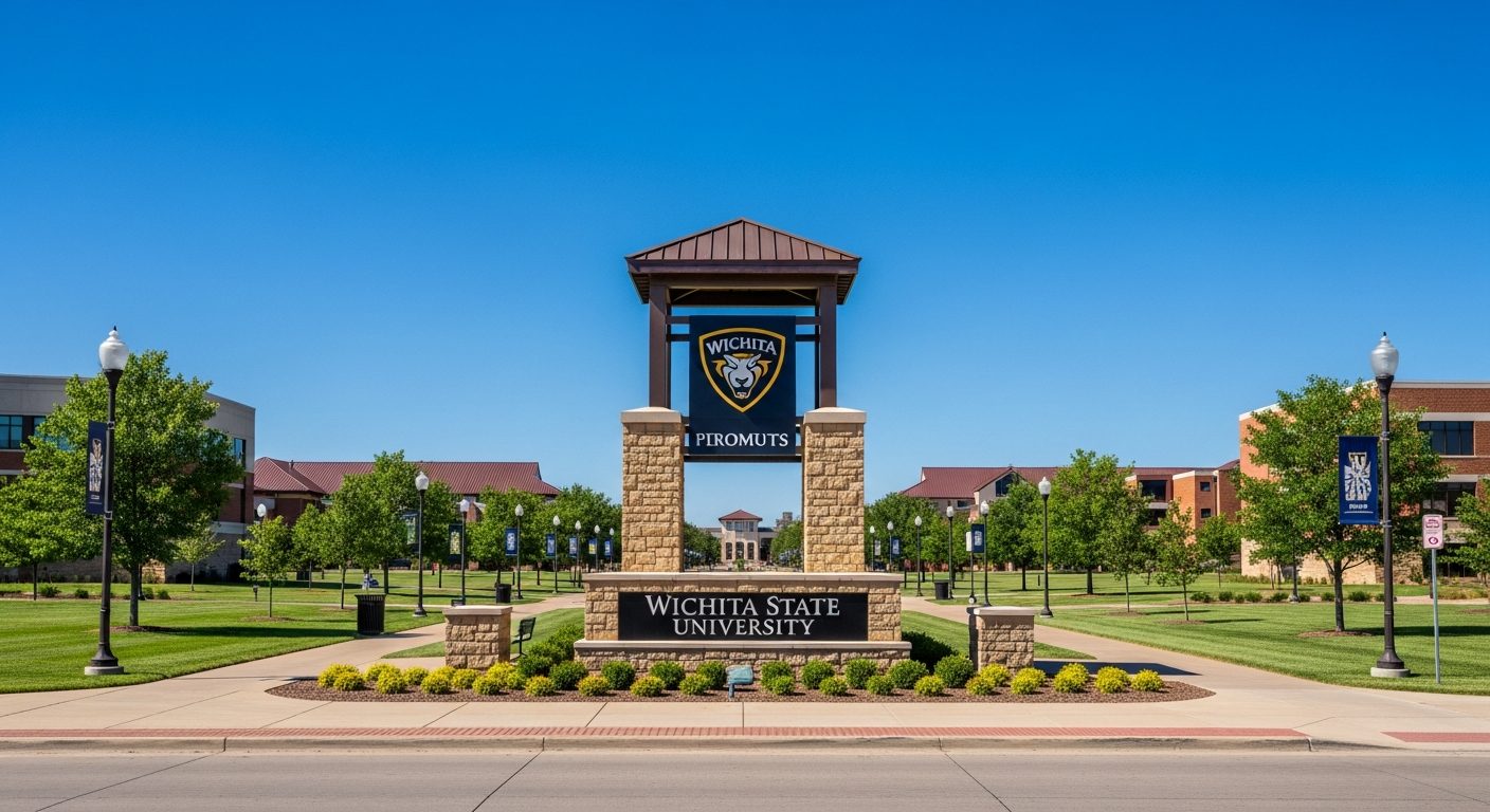 iconic campus entrance gate or sign