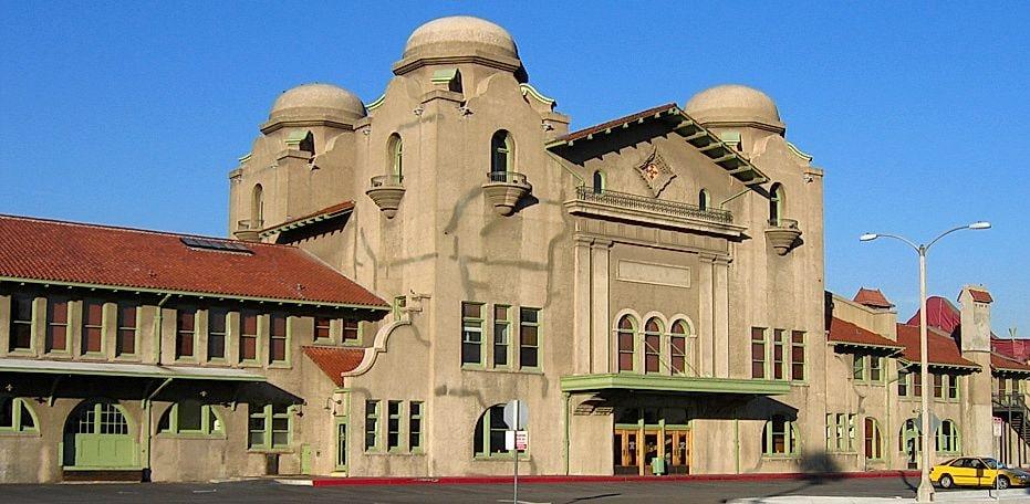 Streetside of San Bernardino Santa Fe Depot.