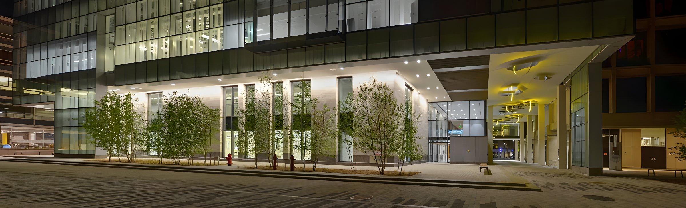 MIT.nano building panorama at night