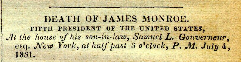 James Monroe Obituary