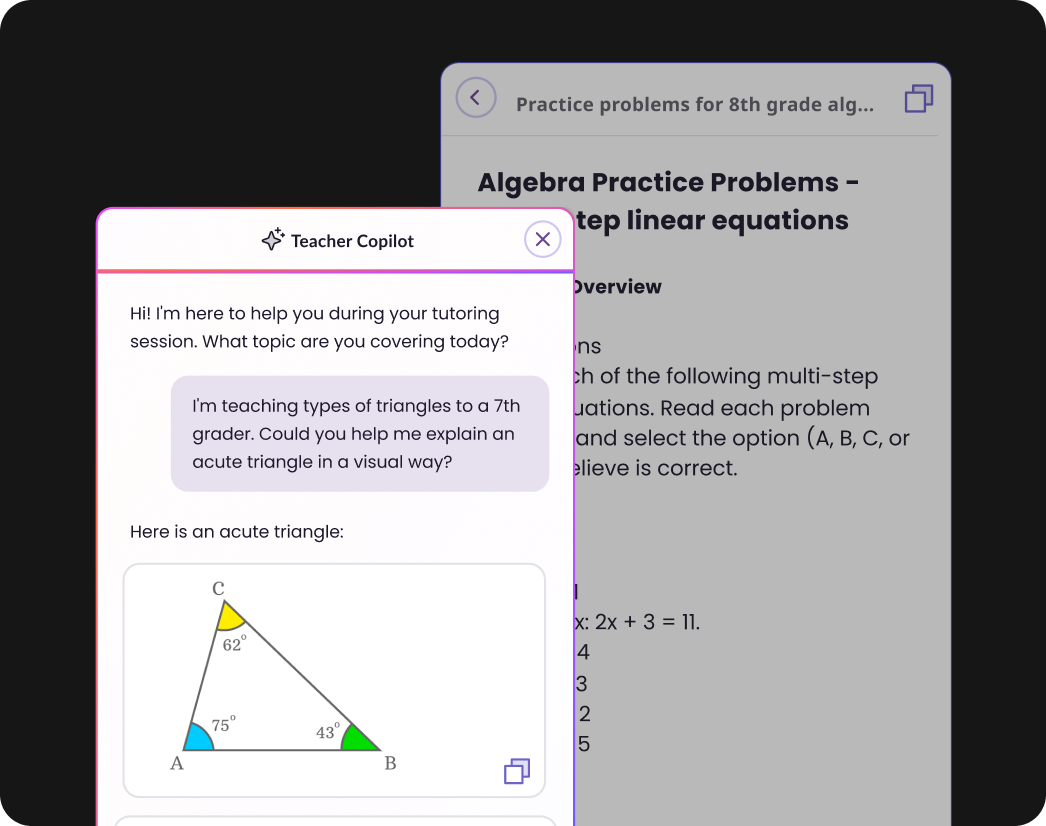 User Interface showing a chat with an AI tool